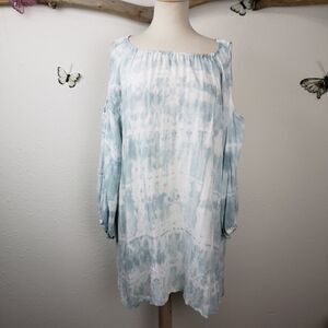 Johnny Was Cold shoulder tie die tunic top